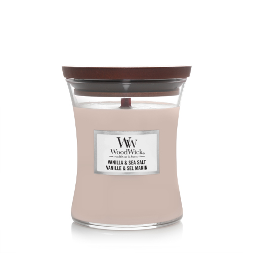 Vanilla and Sea Salt נר ריחני שעון חול בינוני