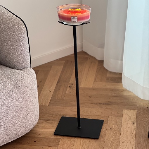 מעמד מתכת שחור לנר אליפסה