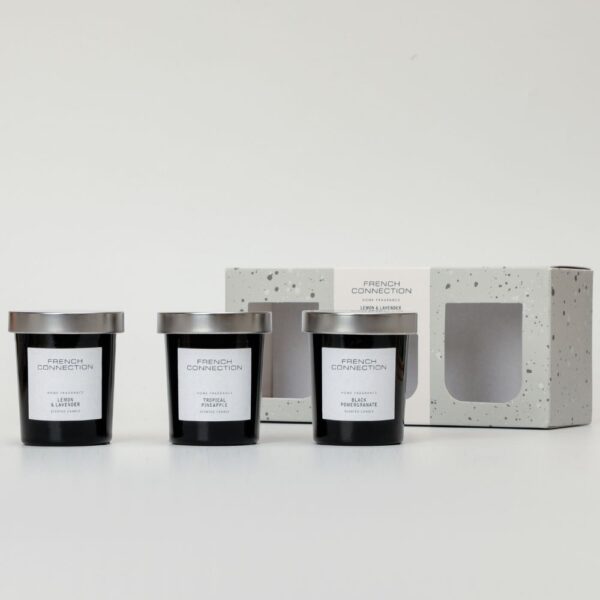 Black Trio of Candles Gift Set