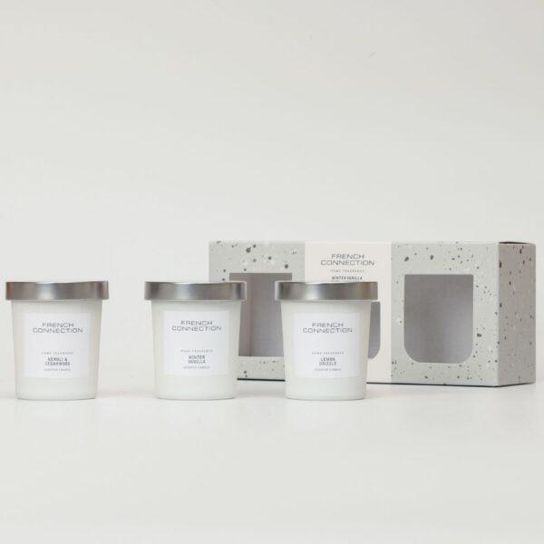 White Trio of Candles Gift Set