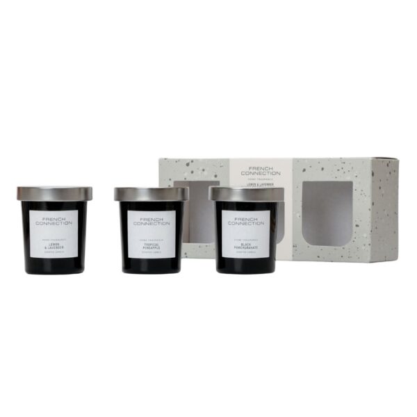 Black Trio of Candles Gift Set