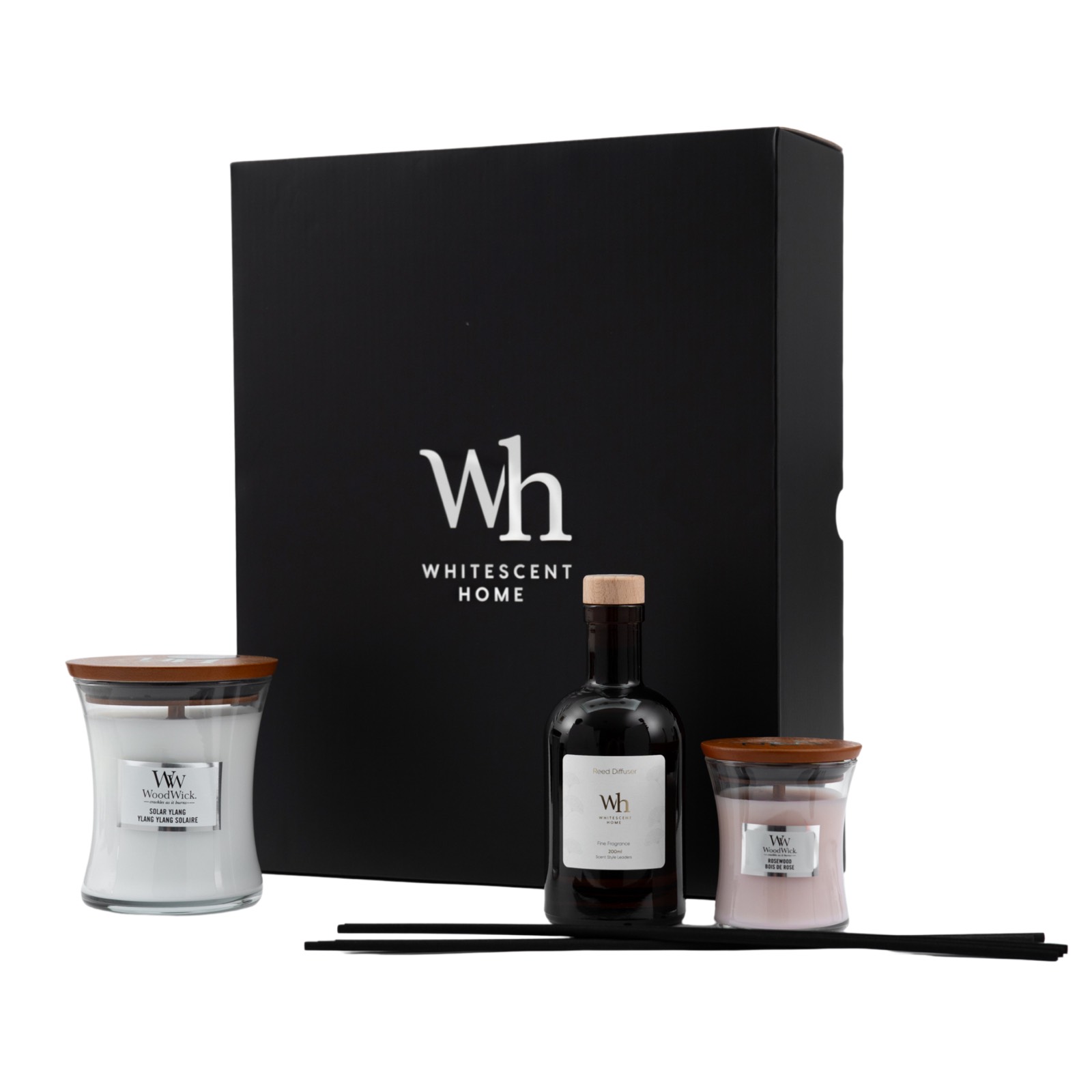 מארז מתנה משולש- 2 נרות ריחניים ומפיץ ריח