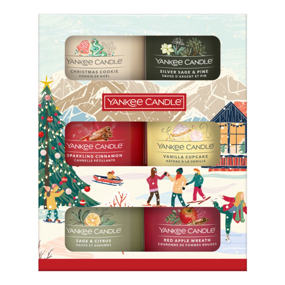 מארז של נרות בגוונים חורפיים