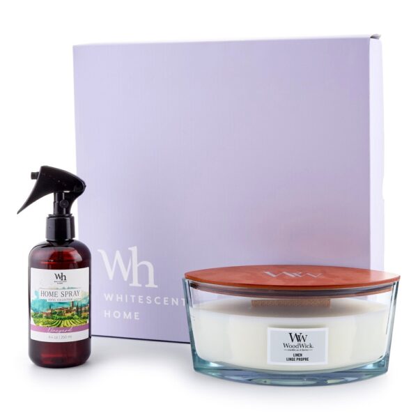 מארז מתנה Powder Violet– נר אליפסה ומבשם אווירה